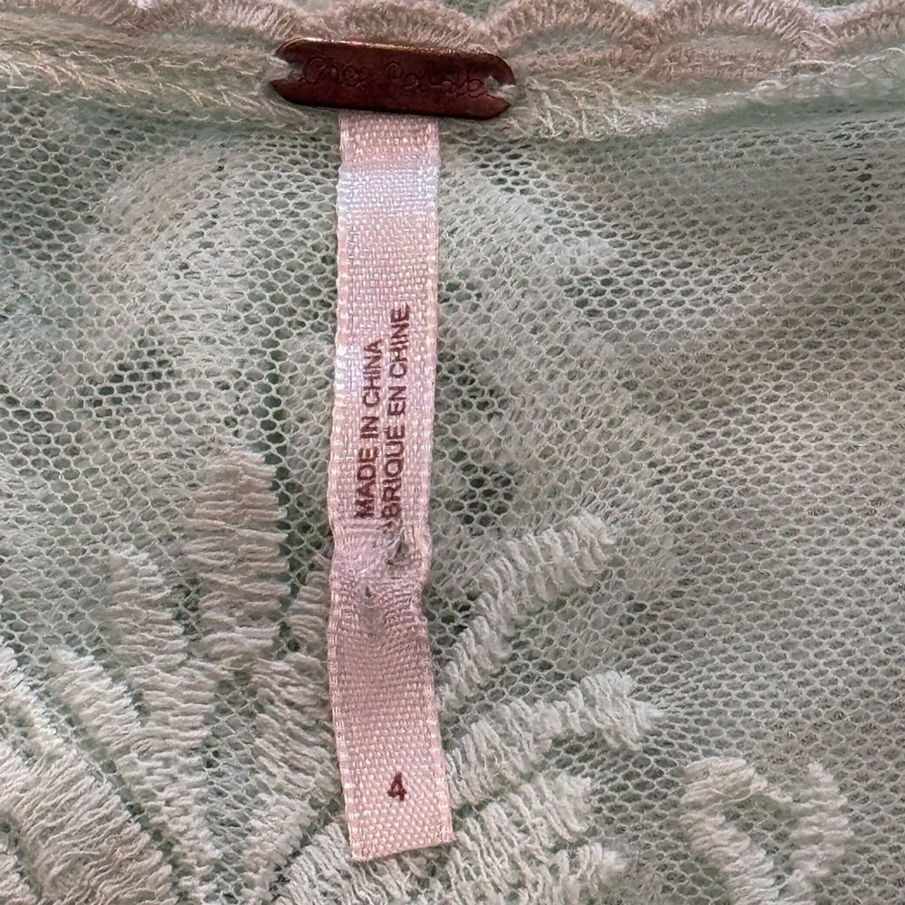 Free People Reign Over Me Sea Green Lace Dress - Picture 3 of 7